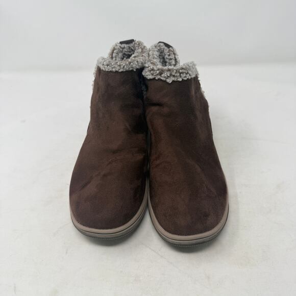 Clarks Cloudsteppers Breeze Winter Boots Brown Faux Fur Lined Ankle Size 7W - Picture 4 of 13